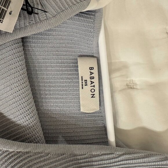 **NWT** Aritzia Babaton Sculpt Knit One-Shoulder Dress -- Cement Blue -- XXS - Picture 6 of 6